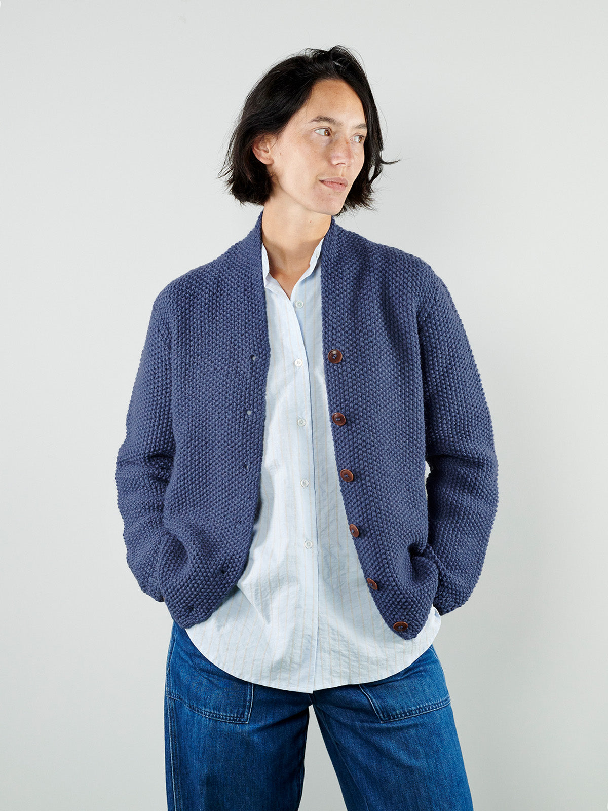 
            ERIN / HAND KNIT / DOVE BLUE