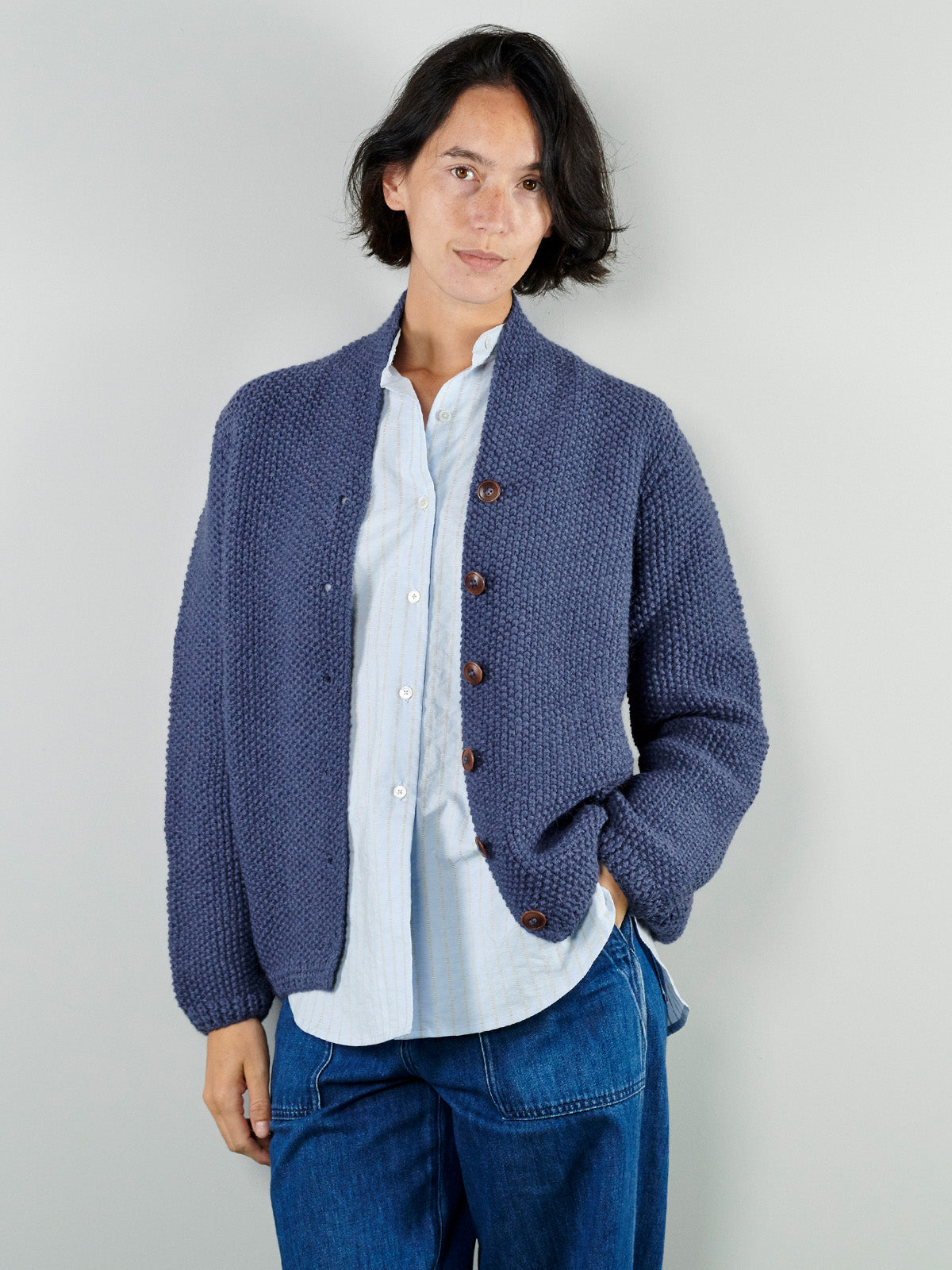 ERIN / HAND KNIT / DOVE BLUE