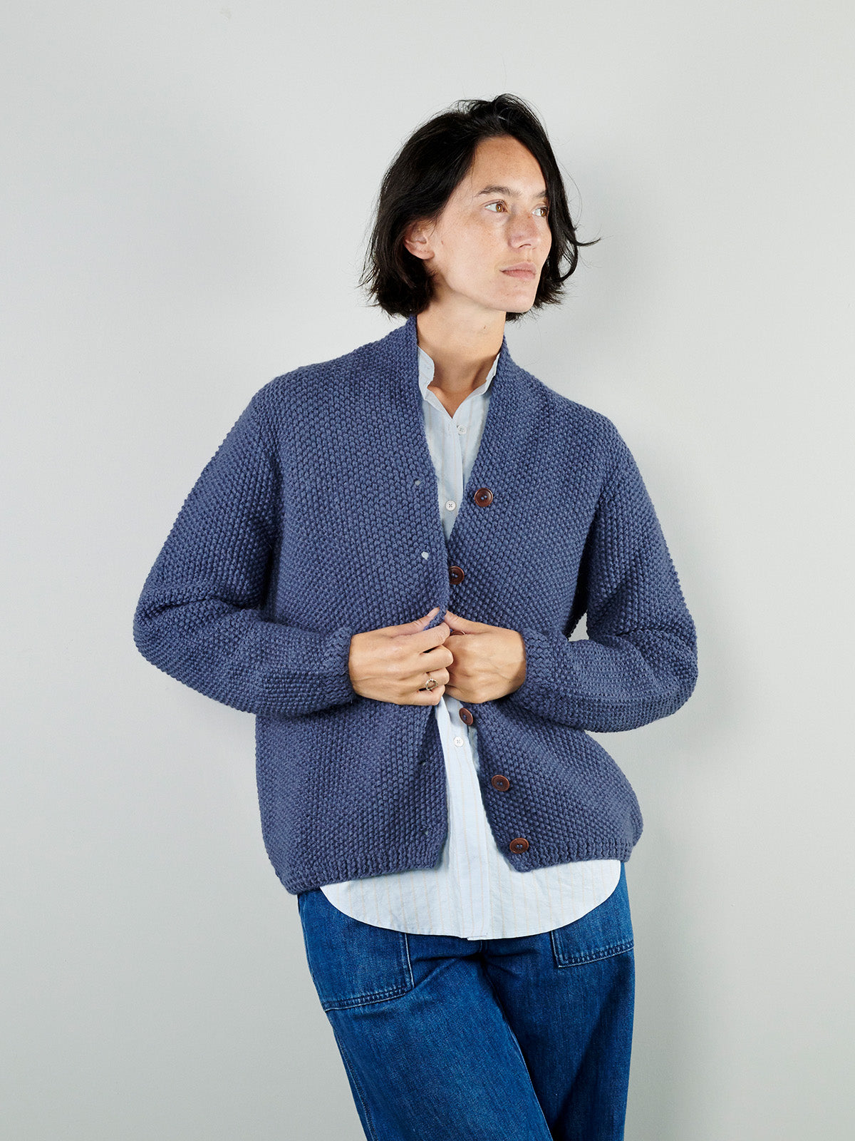 
            ERIN / HAND KNIT / DOVE BLUE