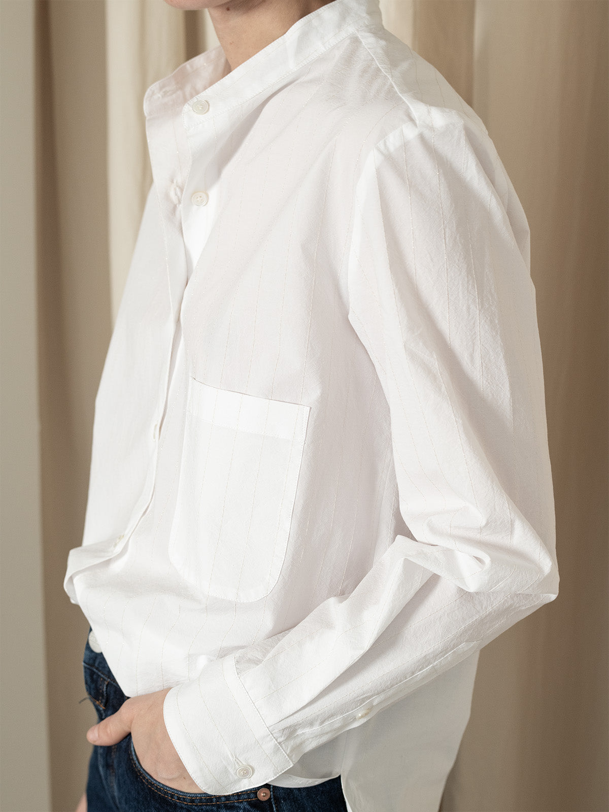 FERNANDA / WHITE WITH GOLDEN STRIPES