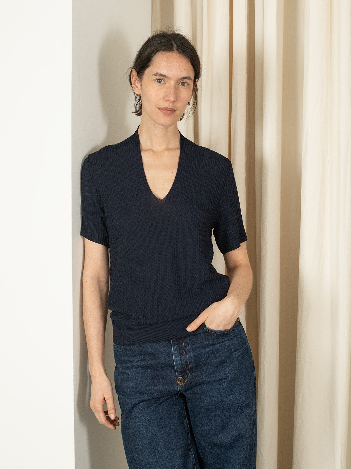 DAKOTA/ SHORT SLEEVE DARK BLUE