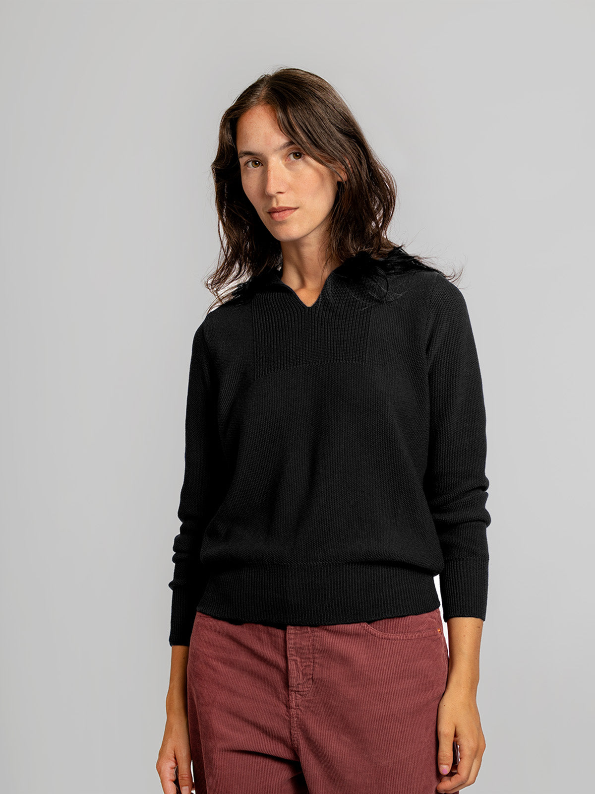 
            LOUISE / MERINO WOOL / BLACK MELANGE